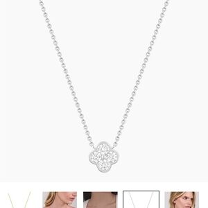 NEW Electric Picks Elegant Silver Floral Pendant Necklace